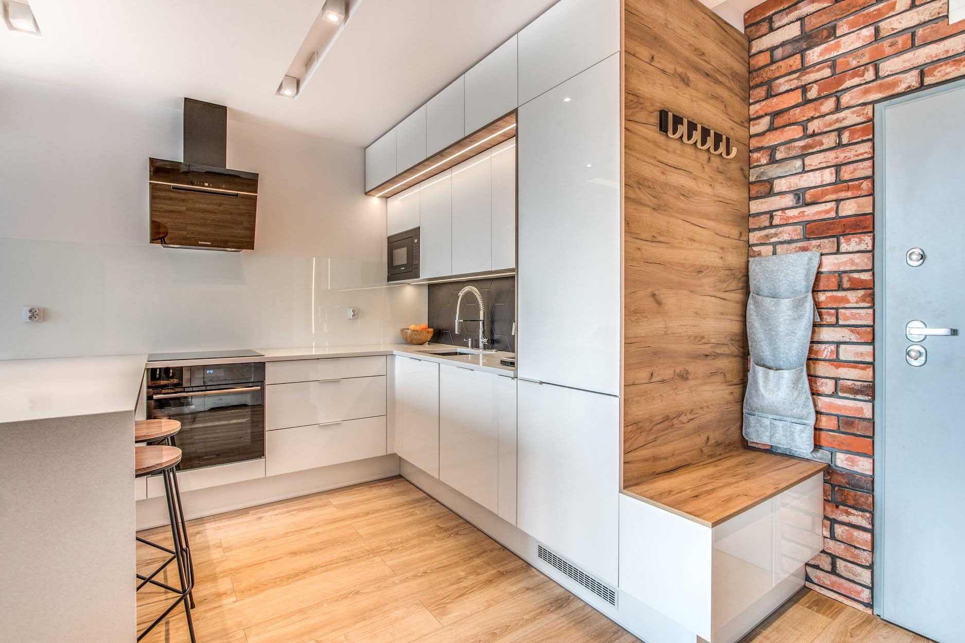 Apartament – kuchnia i wnętrza – realizacja firmy Perfekt, Wrocław