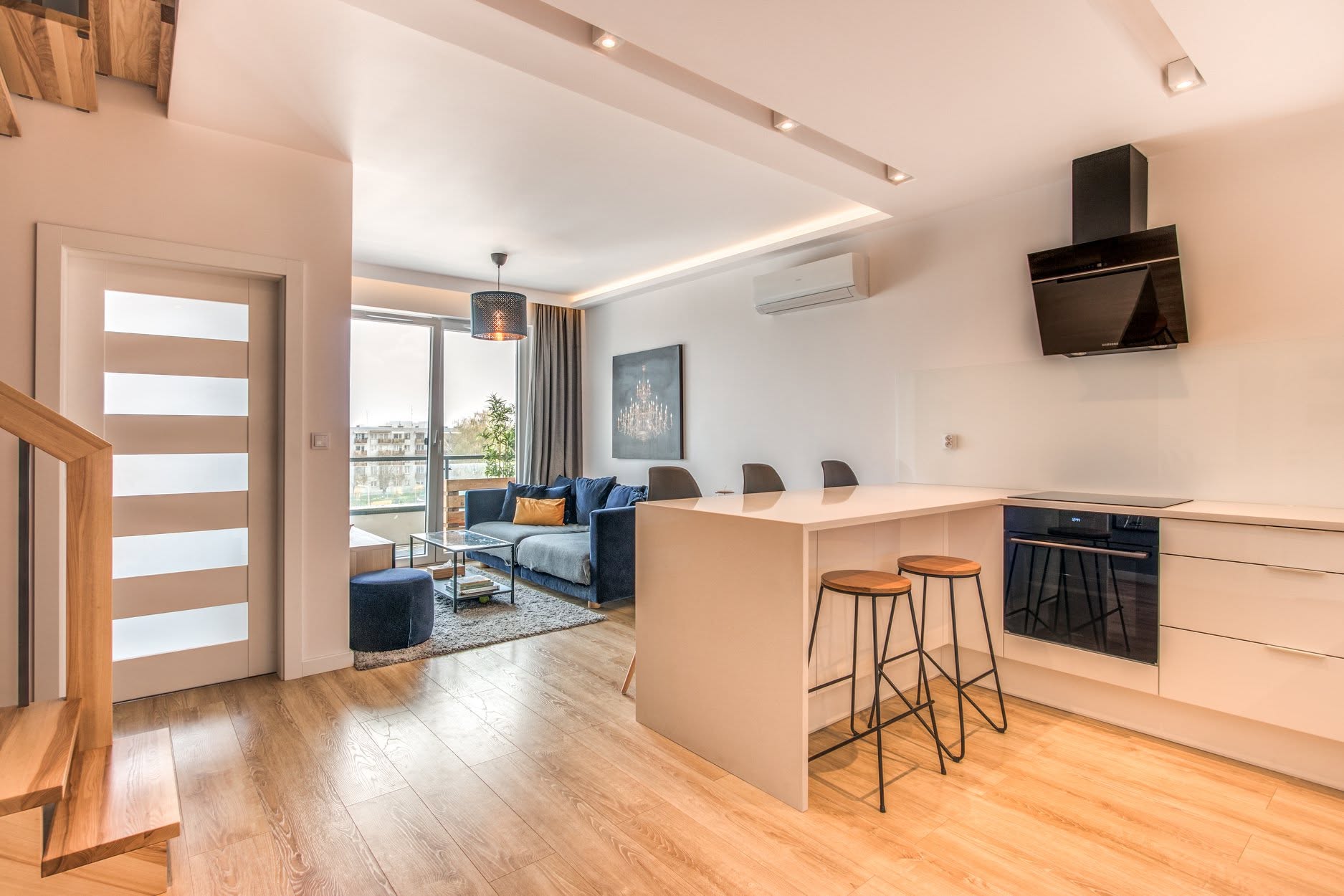 Apartament – kuchnia i wnętrza – realizacja firmy Perfekt, Wrocław